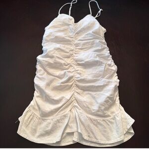 Zara White Ruched Dress